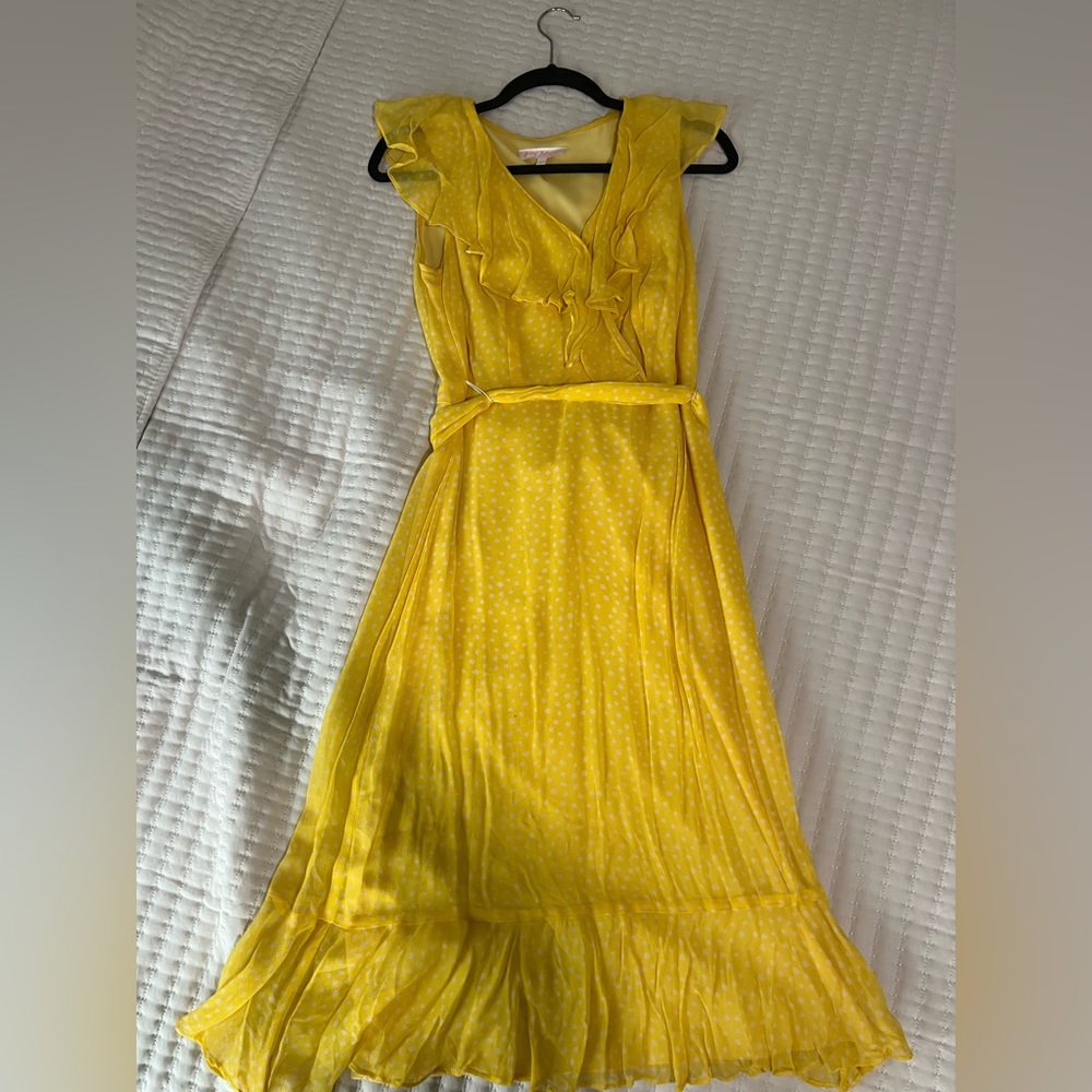 Bestsy Johnson flowy yellow polka dot dress